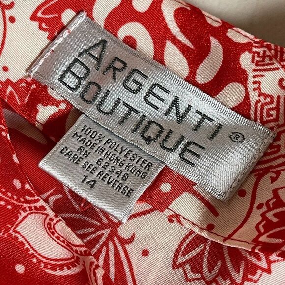 Vintage Argenti Boutique Red/White Pleated Blouse - Picture 10 of 12